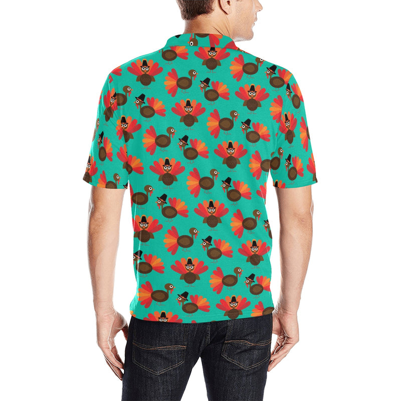 Turkey Print Design LKS402 Men Polo Shirt