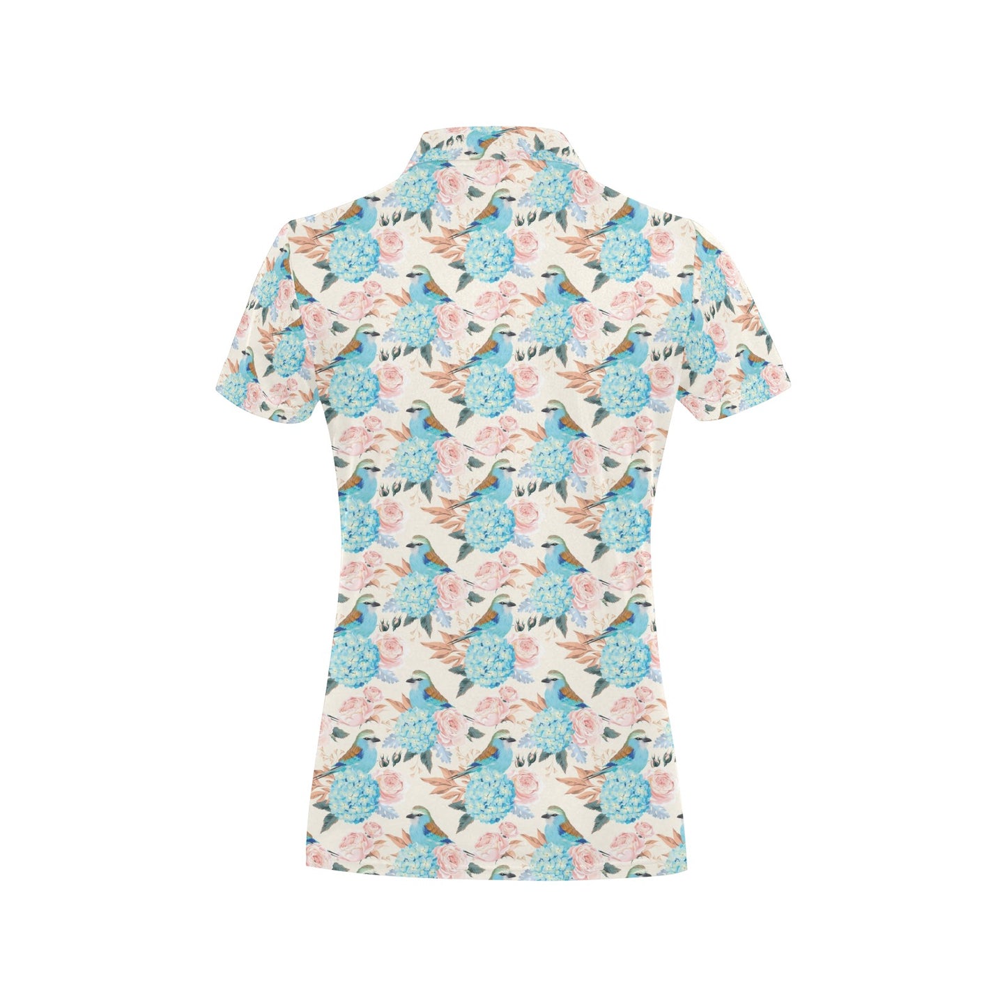 Bluebird Pattern Print Design 03 Women's Polo Shirt