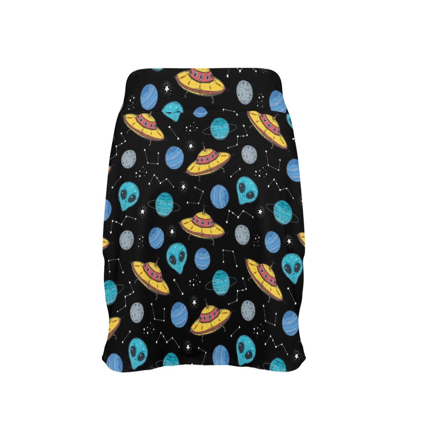 UFO Alien Print Design LKS306 17" Golf & Pickleball Skort with Pockets