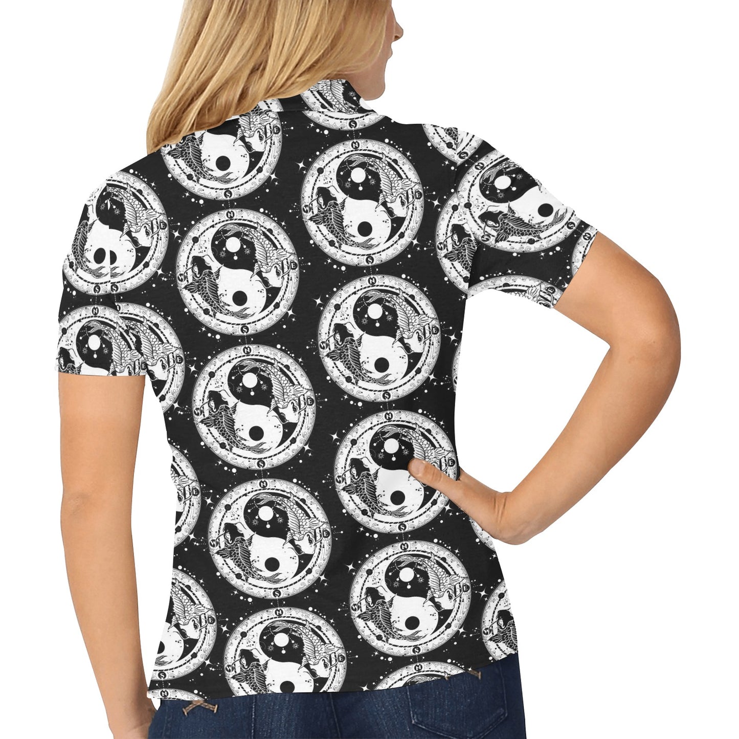 Yin Yang Koi Fish Women's Polo Shirt