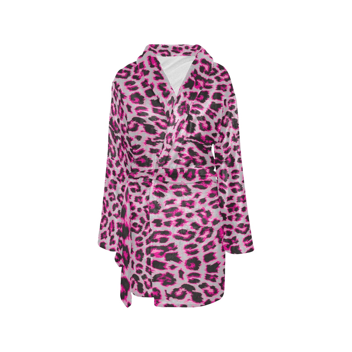 Leopard Pattern Print Design 02 Women's Fleece Robe