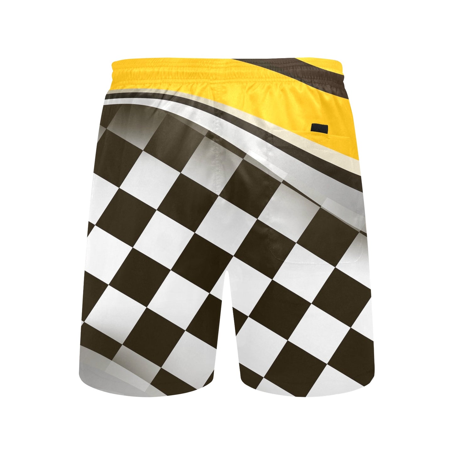 Checkered Flag Racing Style Men's Swim Trunks Beach Shorts