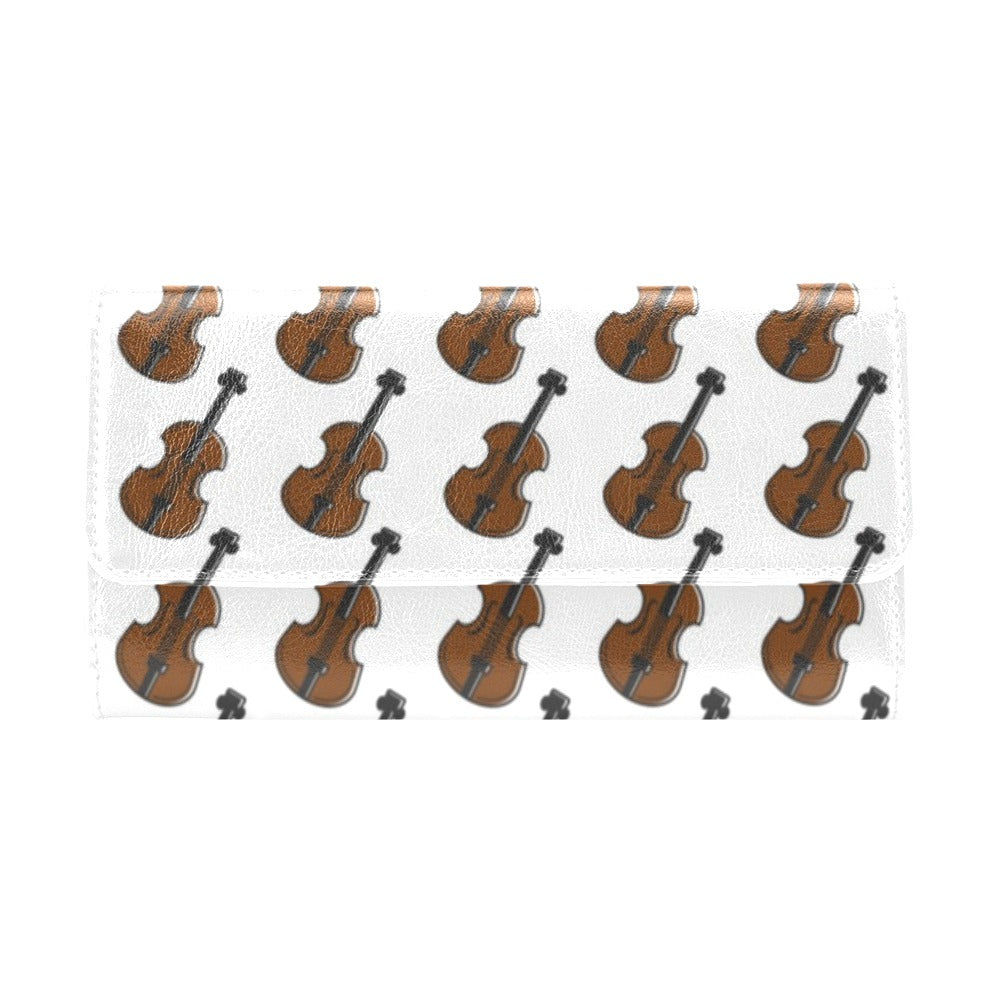 Violin Print Design LKS405 Women's Trifold Wallet
