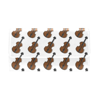 Violin Print Design LKS405 Women's Trifold Wallet