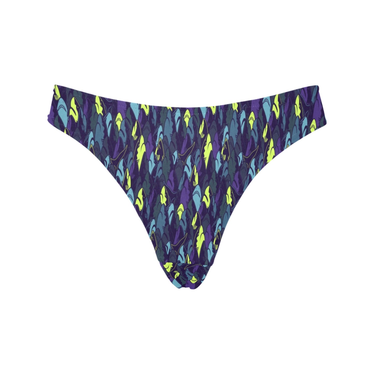 Shark Neon color Print Women's Thongs