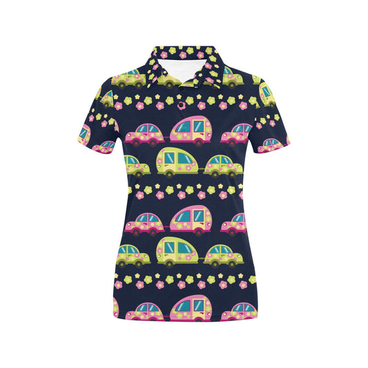 Camper Camping Ugly Christmas Design Print Women's Polo Shirt
