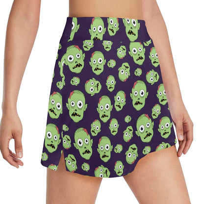 Zombie Print Design LKS303 17" Golf & Pickleball Skort with Pockets