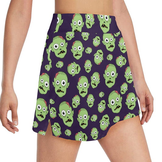 Zombie Print Design LKS303 17" Golf & Pickleball Skort with Pockets