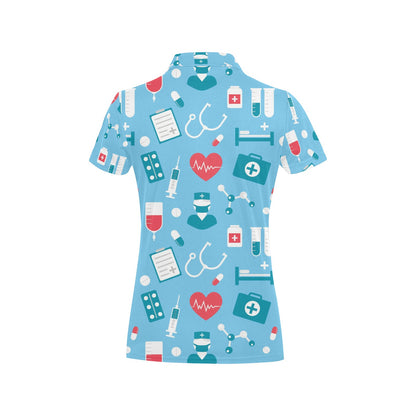 Nurse Pattern Print Design A03 Women's Polo Shirt