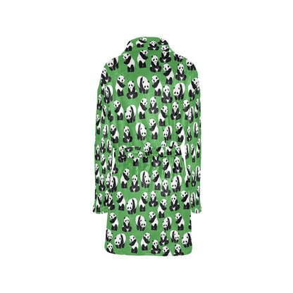 Panda Bear Pattern Themed Print Women's Fleece Robe