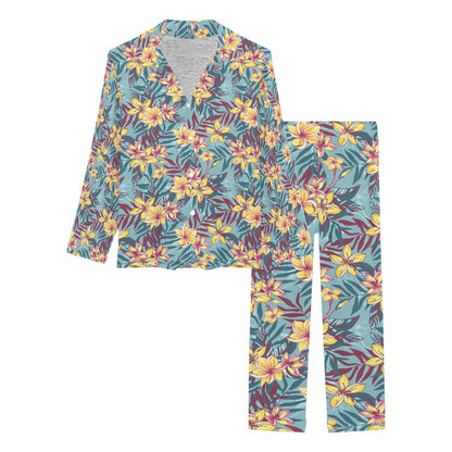 Summer Floral Print Design LKS304 Women's Long Pajama Set