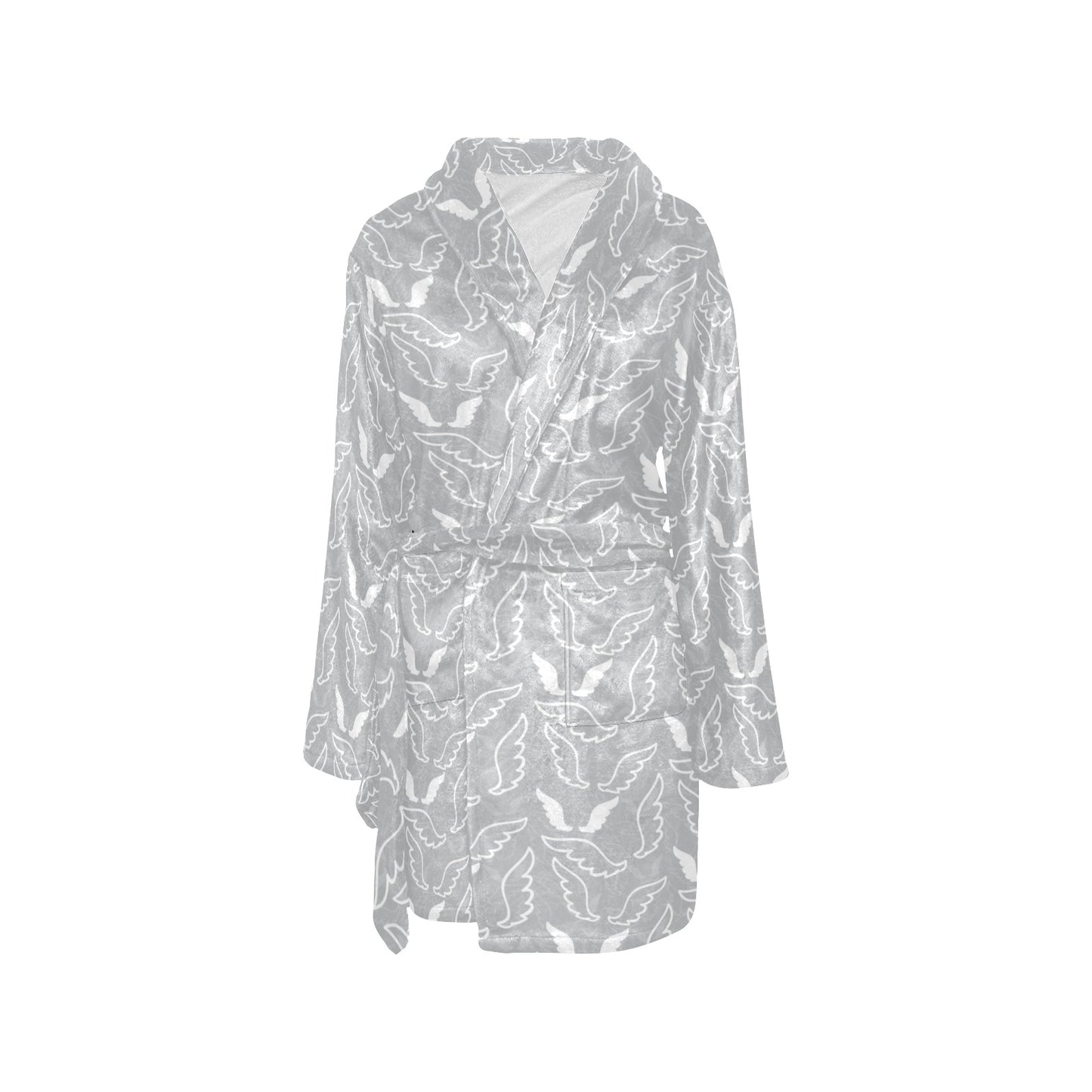 Angel Wings Pattern Print Design 01 Women's Fleece Robe