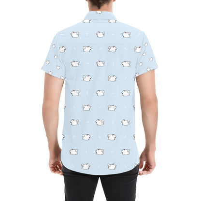 Samoyeds Print Design LKS302 Men Short Sleeve Button Up Shirt