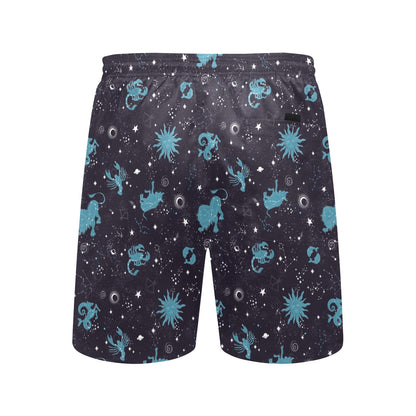 Zodiac Print Design LKS303 Men's Swim Trunks Beach Shorts