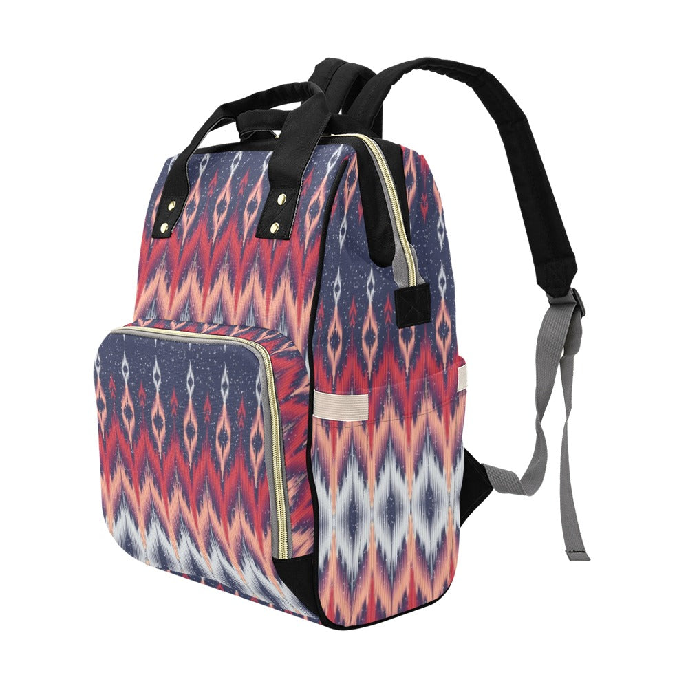 Ikat Print Design LKS401 Diaper Bag Backpack