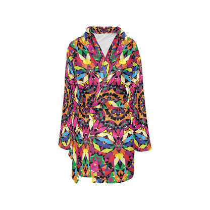 Kaleidoscope Pattern Print Design 02 Women's Fleece Robe
