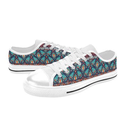 Suzani Print Design LKS302 Women's White Low Top Shoes