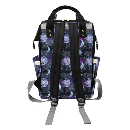 Sun Moon Print Design LKS303 Diaper Bag Backpack