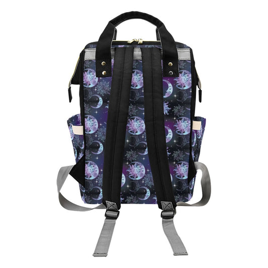 Sun Moon Print Design LKS303 Diaper Bag Backpack