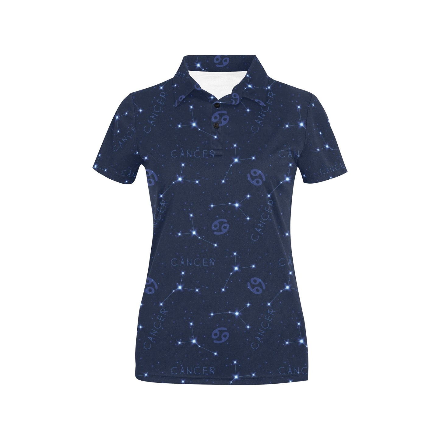 Cancer Zodiac Pattern Print Design 05 Women's Polo Shirt