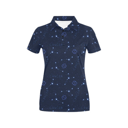 Cancer Zodiac Pattern Print Design 05 Women's Polo Shirt