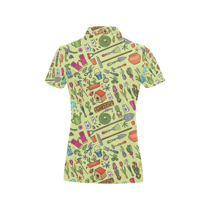 Gardening Pattern Print Design G02 Women's Polo Shirt