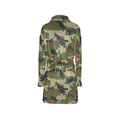 Army Camouflage Pattern Print Design 01 Women's Fleece Robe