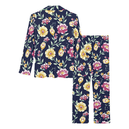Gerberas Pattern Print Design GB03 Women's Long Pajama Set