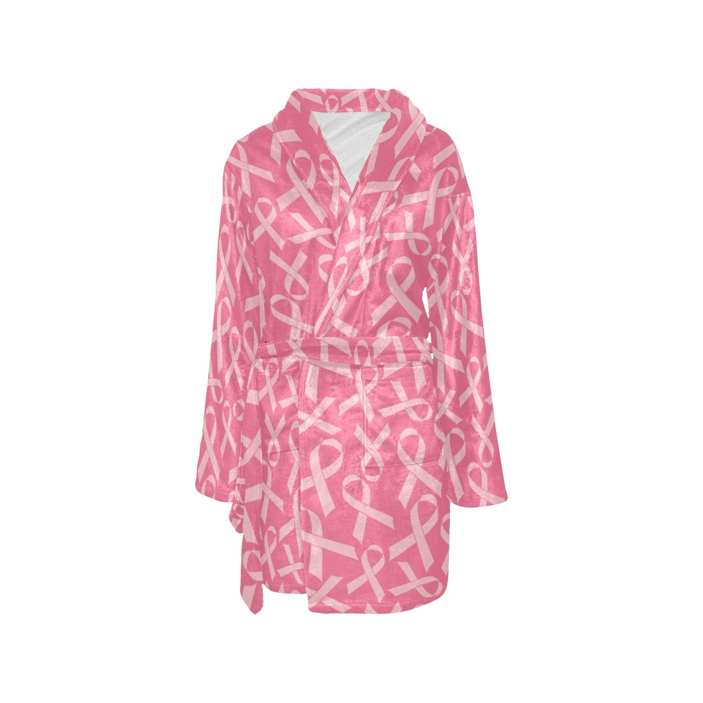 Breast Cancer Awareness Themed Women's Fleece Robe