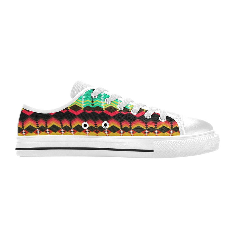 Serape Print Design LKS307 Women's White Low Top Shoes