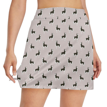 Siberian Huskies Print Design LKS301 17" Golf & Pickleball Skort with Pockets