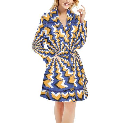 Optical illusion Pattern Print Design A01 Women's Fleece Robe