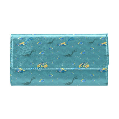 Scuba Driving Pattern Print Design LKS306 Women's Trifold Wallet
