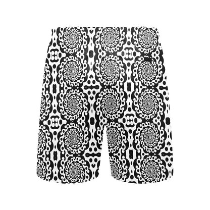 Yin Yang Spiral Design Print Men's Swim Trunks Beach Shorts