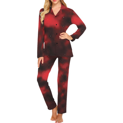 Nebula Pattern Print Design A03 Women's Long Pajama Set
