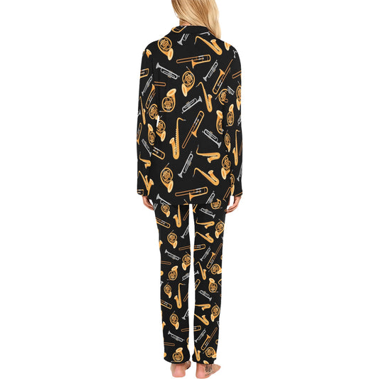 Jazz Pattern Print Design 01 Women's Long Pajama Set