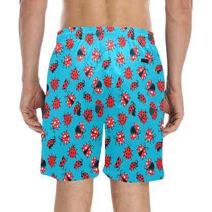 Ladybug Action Print Pattern Men's Swim Trunks Beach Shorts