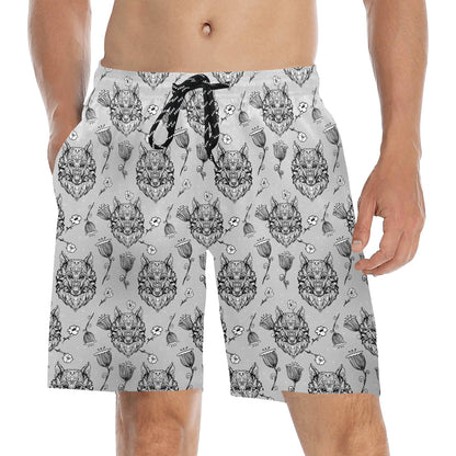 Tribal Pattern Print Design LKS306 Men's Swim Trunks Beach Shorts