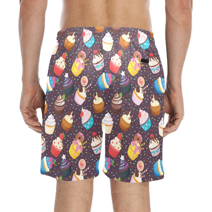 Cupcakes Party Print Pattern Men's Swim Trunks Beach Shorts