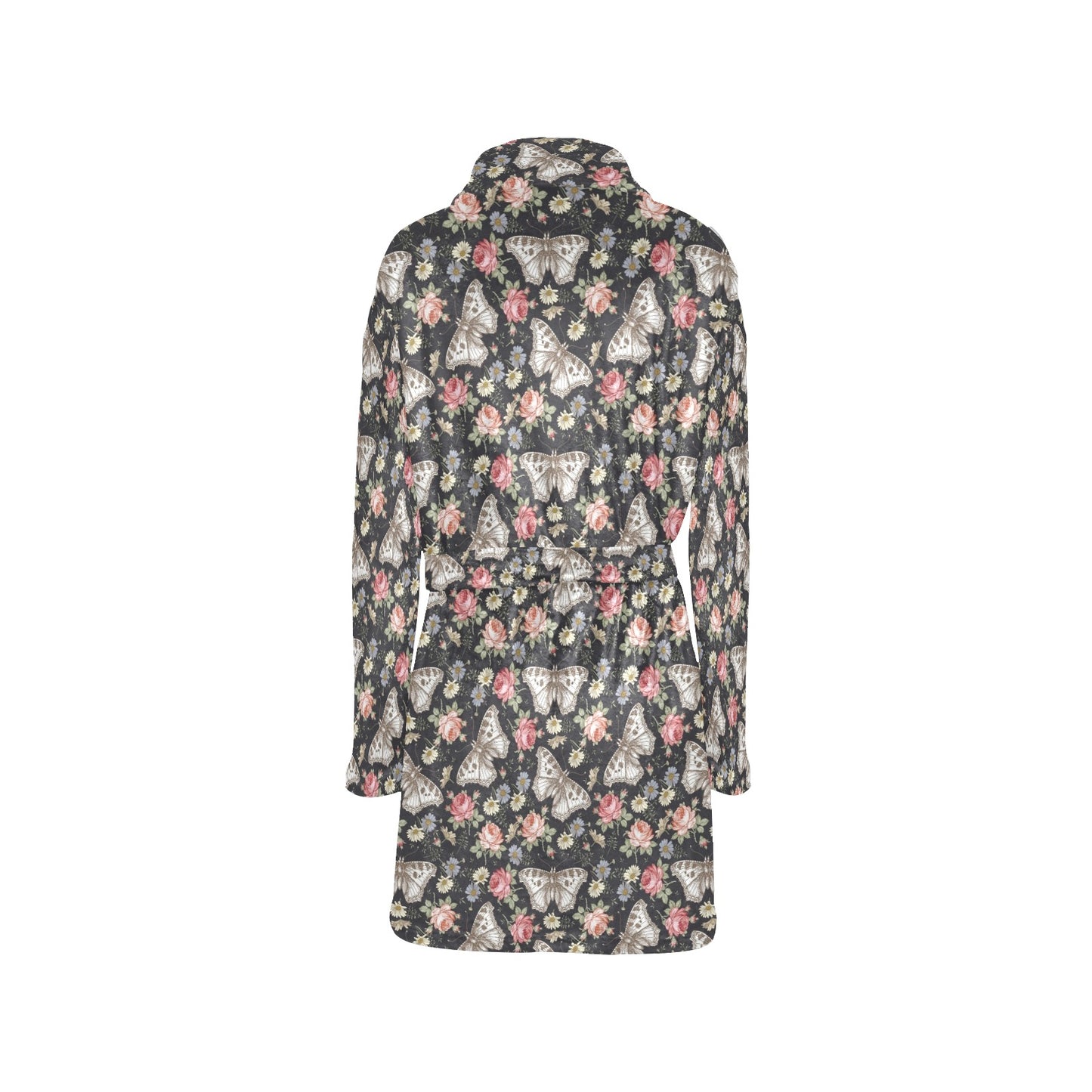Butterfly Flower Pattern Print Design 07 Women's Fleece Robe