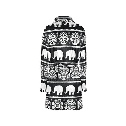 Elephant Pattern Women's Fleece Robe