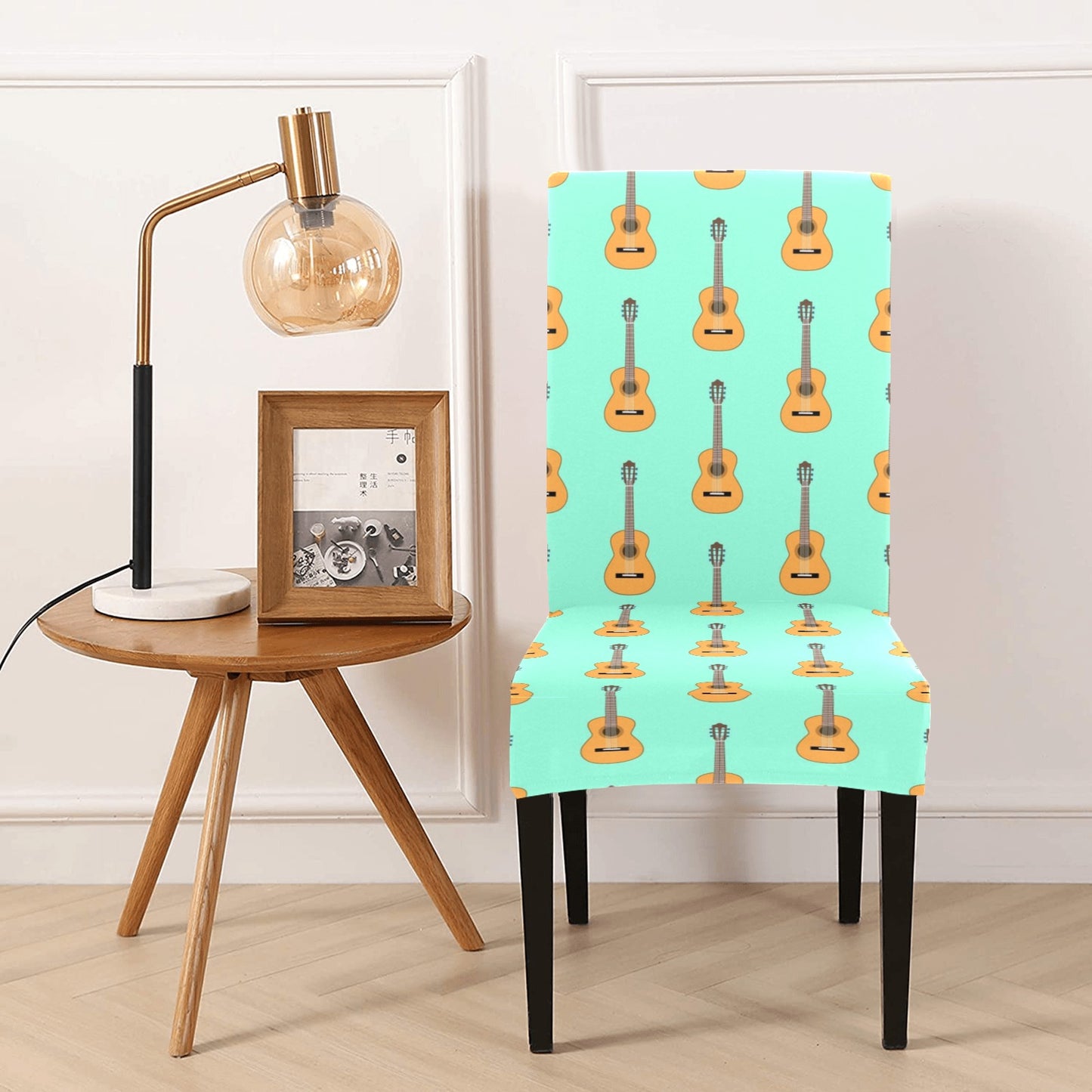 Acoustic Guitar Print Design LKS403 Dining Chair Slipcover