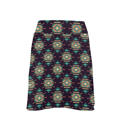 Navajo Geometric Style Print Pattern 17" Golf & Pickleball Skort with Pockets