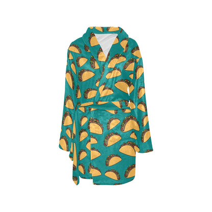 Taco Pattern Print Design TC07 Women's Fleece Robe