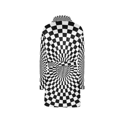Checkered Flag Optical illusion Women's Fleece Robe