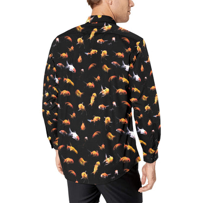 Goldfish Print Design LKS402 Men's Long Sleeve Dress Shirt