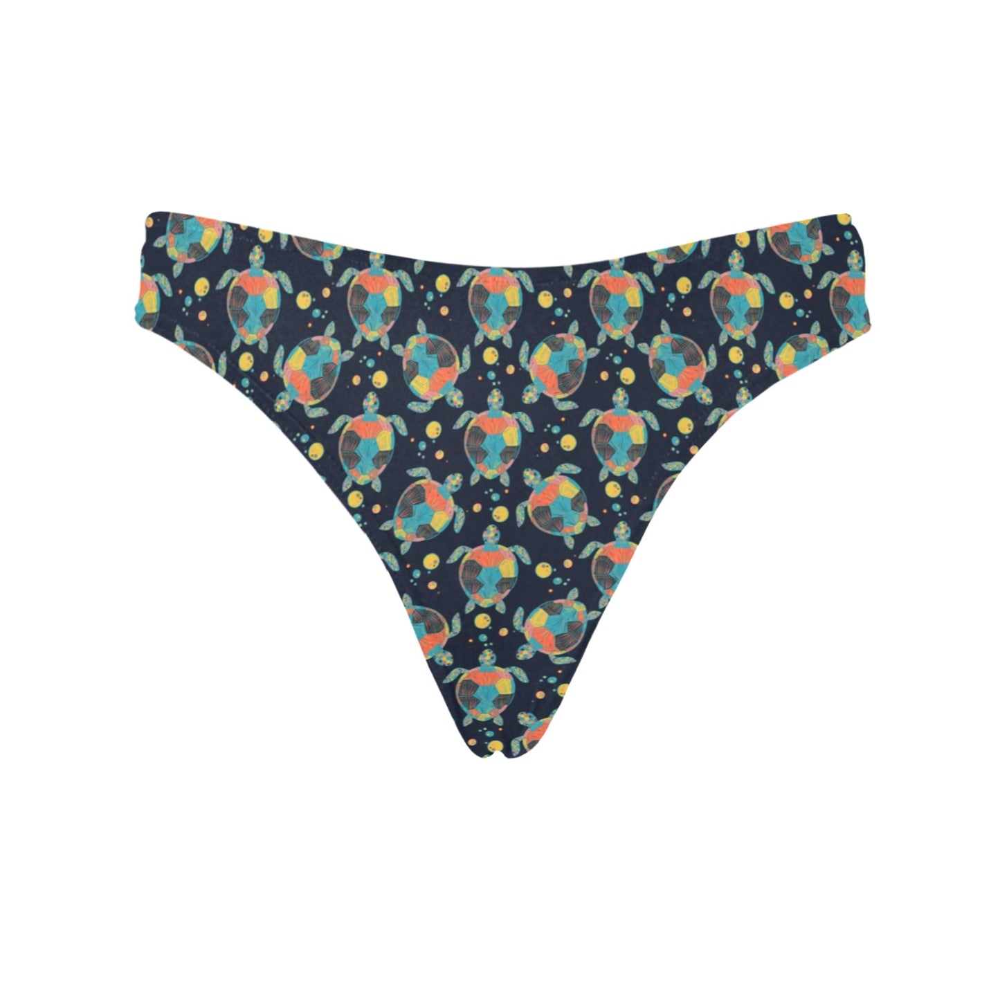 Sea Turtle Colorful with bubble Print Women's Thongs