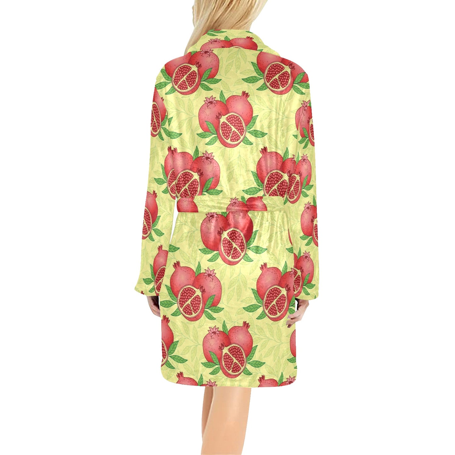 Pomegranate Pattern Print Design PG07 Women's Fleece Robe