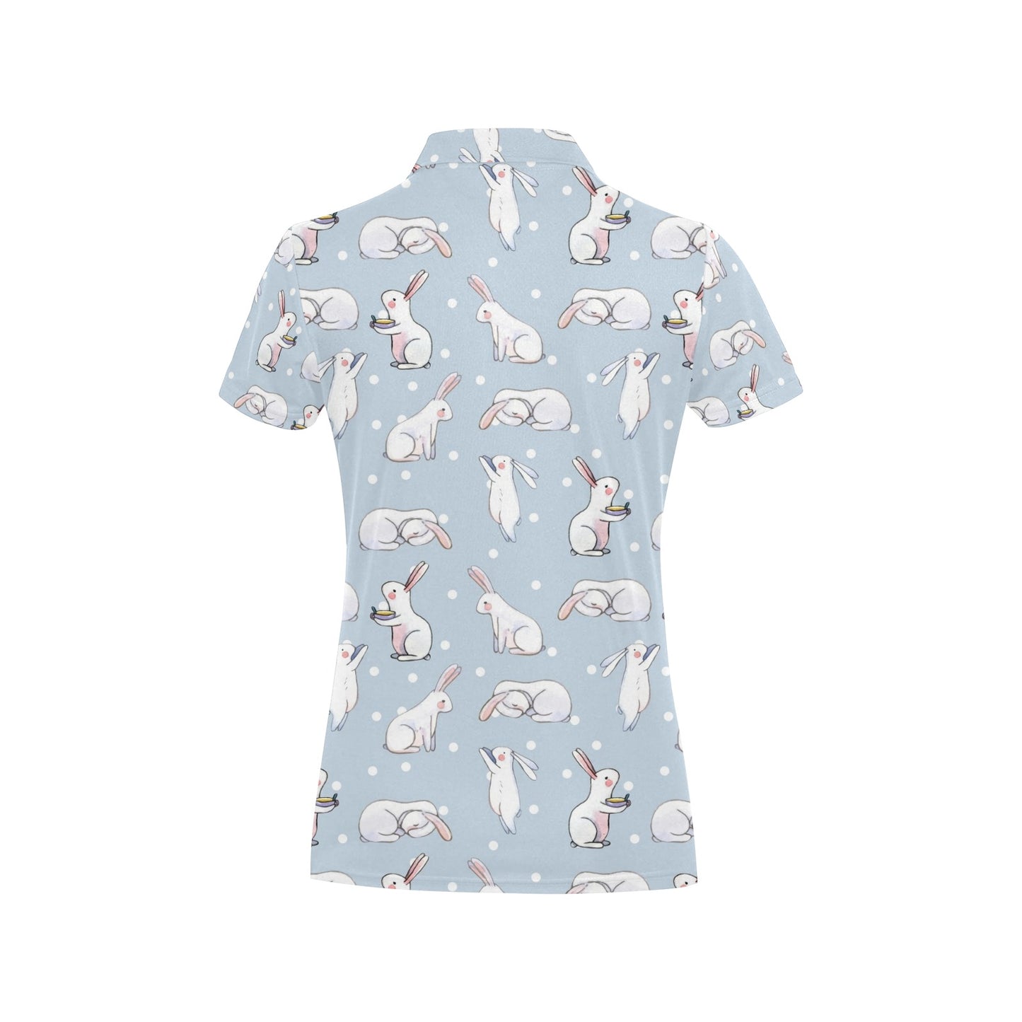Rabbit Pattern Print Design RB06 Women's Polo Shirt