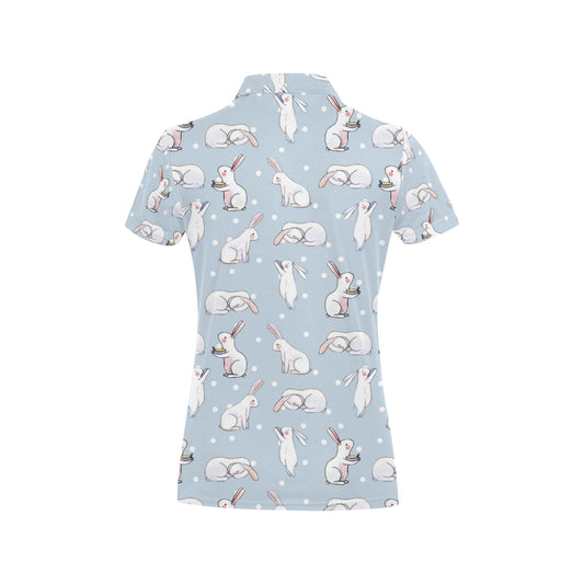 Rabbit Pattern Print Design RB06 Women's Polo Shirt